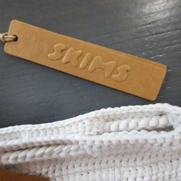 SKIMS Women's Marble Crochet Swim Mini Drawstring Skirt Size 3X